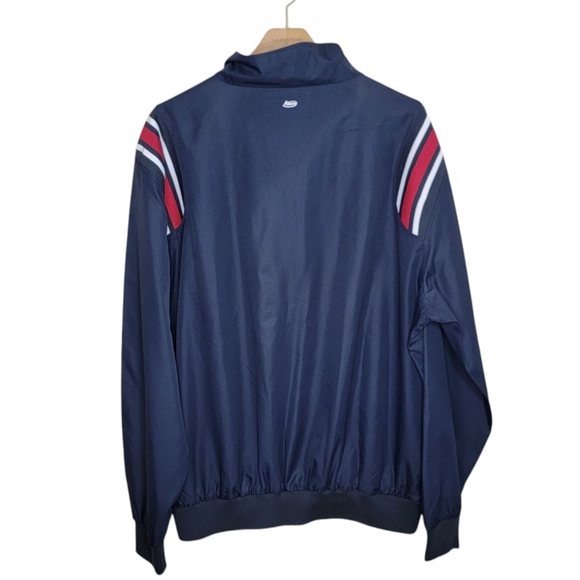 NWT Adams | Navy Umpire Quarter Zip Pullover Jacket Red Arm Stripes Size Large - Picture 4 of 4